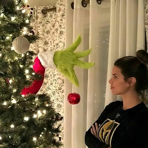 Decoração De Árvore De Natal Com Mão Peluda Do Grinch Cor 55cmx5cm