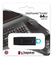 Comprar Memoria Flash Usb Kingston De 64 Gb 3.2 Exodia Color Negro