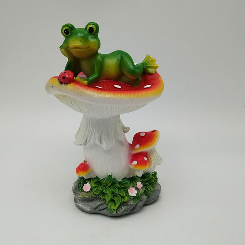 Estatuilla De Rana Escultura Adornos Ranas Lado Acostado