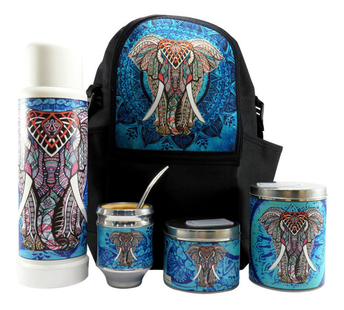 Set Matero, Equipo Para Mate, Eco Cuero - Elefante Etnico