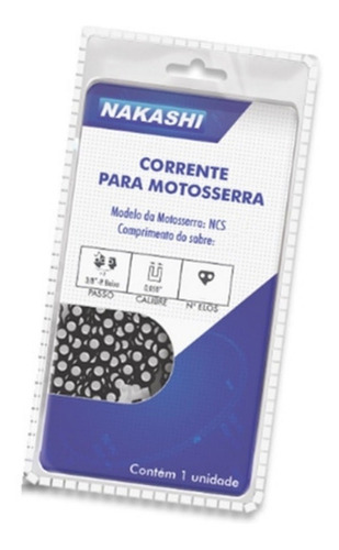 Corrente Motosserra 3/8  .050 - 57 Elos Nakashi Sabre 16