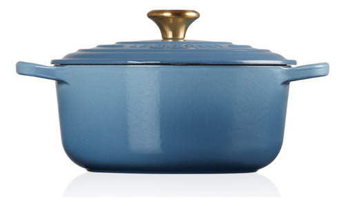 Panela Redonda Signature Pegador Dourado Le Creuset Chambray