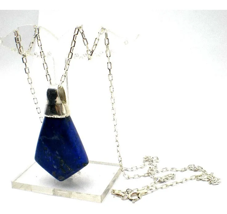 Estupenda Cadena Y Dije De Plata 925 Y Lapislazuli