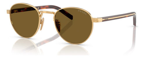 Óculos De Sol Prada Signature Gold Prb52s 5ak09z-49