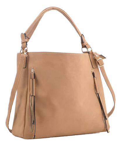 Cartera Pu Extra Large Con Correa Extraible La Chapelle Suela Lisa Oro Suela
