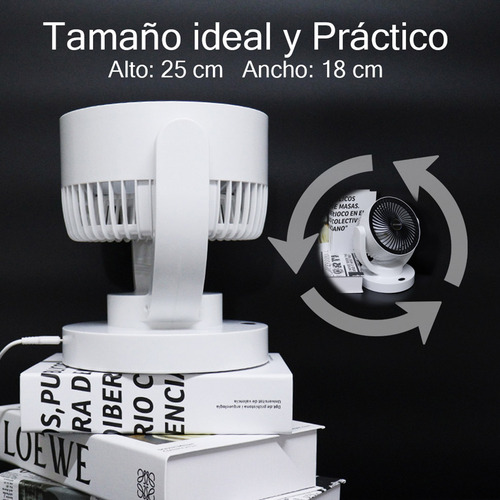 Ventilador Piso Pared Recargable Usb 3 Aspas Potente