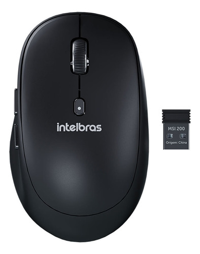 Mouse Sem Fio Wireless Usb 2,4 Gh 6 Botões Msi 200 Intelbras