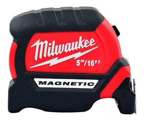 Flexómetro Metro Magnético 5m Milwaukee Cuerpo Anti Golpes 