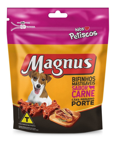 Petisco Magnus Bifinho Cães Adultos Pequenos Carne 500g