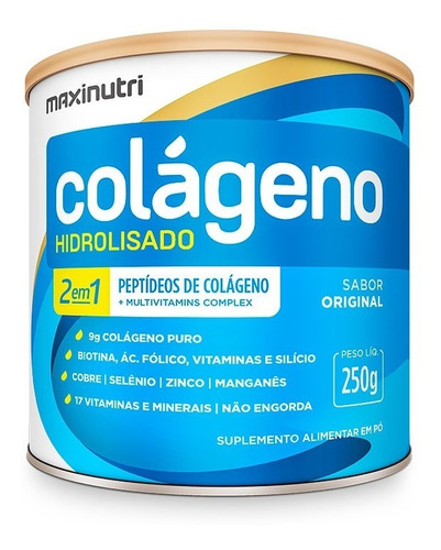 Colágeno Hidrolisado 2 Em 1 Original 250g - Maxinutri