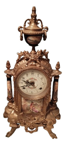 Guarnicion Reloj Mesa  Aleman Antiguo Porcelana Bronce