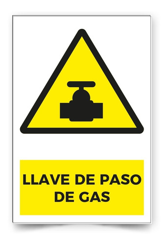 Señalética Llave De Paso De Gas 30x20 Trovicel