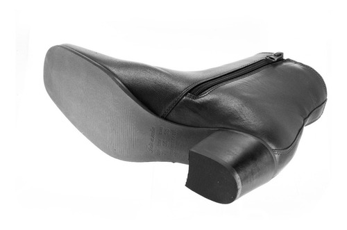 Imagem 9 de 9 de Bota Feminina Bico Quadrado Comfort Couro De Carneiro Preta