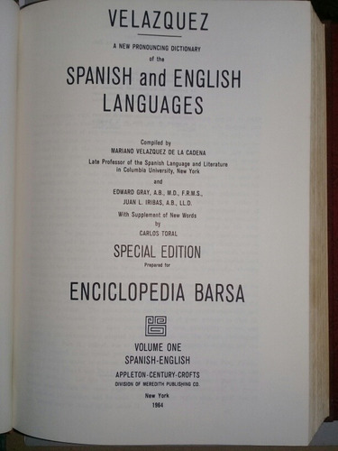 Nuevo Diccionario De La Lengua Inglesa Y Española Velazquez