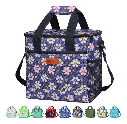 Hielera Bolso Mochila Plegable De Flores 24 Latas Lonchera 