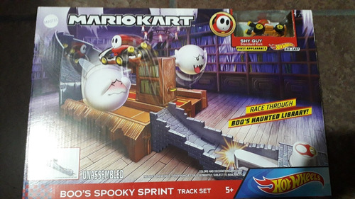 Hot Wheels Mario Kart Pista Boo Spooky Sprint Track Set Shy.