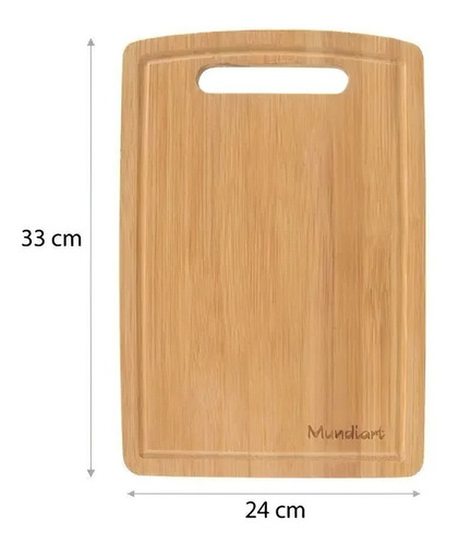 Imagem 1 de 3 de Tábua De Corte Bambu 33cm X 24cm Legumes Carnes Mundiart