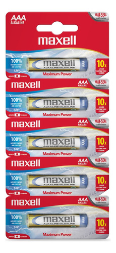 Pack 5 Pilas Alcalinas Aaa Maxell Tira / Promoferta