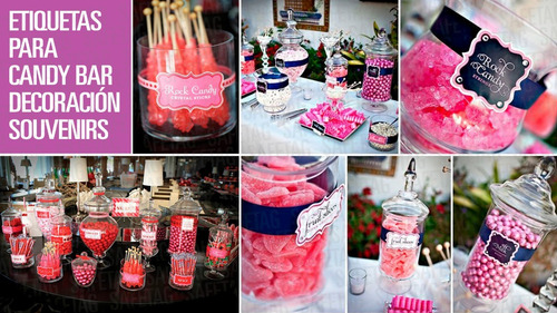 Etiquetas Transparentes Candy Bar Cumpleaños Fiestas Frascos Troquelados Especiales Formas Resistentes Agua Diseños