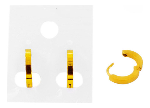 Aros Cubano Chico C/ Bisagra Hombre Acero Quirúrgico Dorado