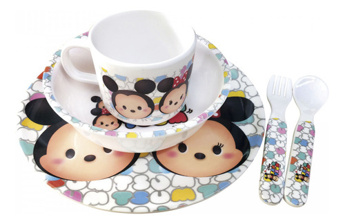 Kit Refeição Infantil Mickey E Minnie Tsum Tsum Disney