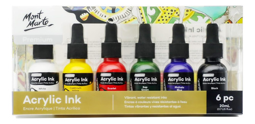 Pintura Acrilica Resistente Al Agua De 20 Ml Multicolor 6 Pz