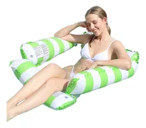Comprar Sillon Silla Inflable De Piscina + Inflador Verano Color Verde