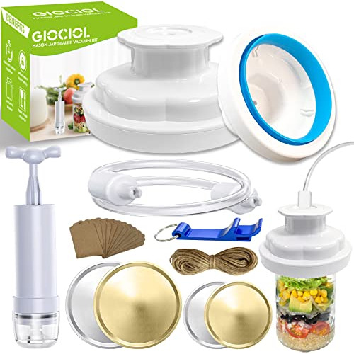 Mason Jar Vacuum Sealer Kit For Foodsaver, Vacuum Seale...