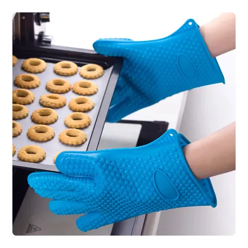 Manoplas de cocina a prueba de calor de silicona, guantes para
