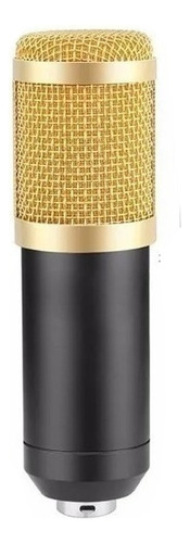 Microfone Andowl BM-800 Condensador Cardioide cor preto/dourado