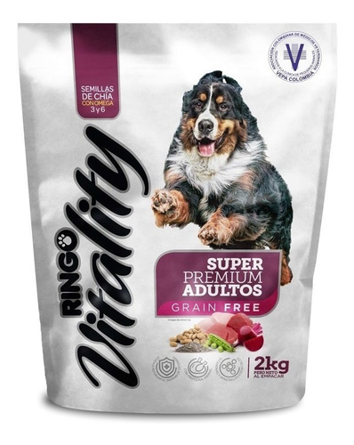 Alimento Ringo Vitality Super Premium Grain Free para perro adulto sabor mix en bolsa de 2kg