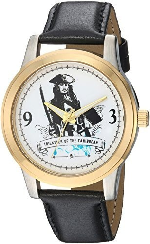 Reloj Disney Mens Piratas Quartz Metal Casual Colorblack Mod