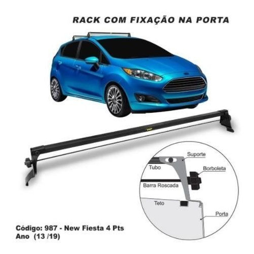 Imagem 1 de 3 de Rack De Teto Bagageiro Ford New Fiesta 2013 A 2019 - 987