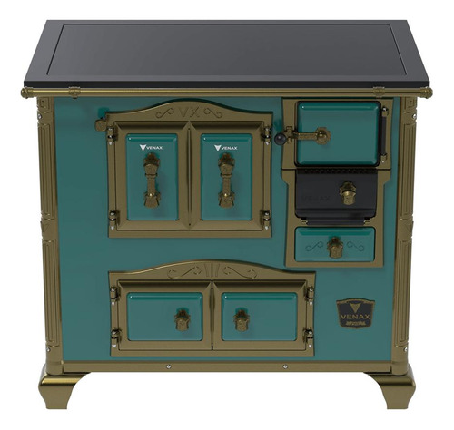 Fogão A Lenha Venax Nº2 Gabinete Imperador Premium Azul Turq