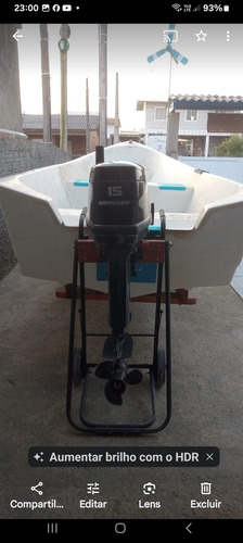 Barco 5 Lugares Fibranautica. Com Motor 15 Hp.