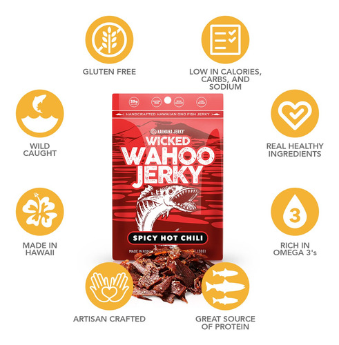 Spicy Chili Wahoo Ono Fish Jerky - Sabor Dulce Y Picante Uma
