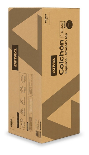 Imagen 6 de 8 de Colchon De Espuma Atma Smooth Top 1 Plaza 80x190