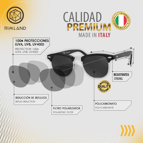 Imagen 6 de 10 de Anteojos De Sol Rimland Sunrise Gold
