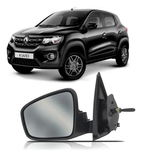 Retrovisor Kwid 2017 A 2021 Controle Manual Lado Esquerdo