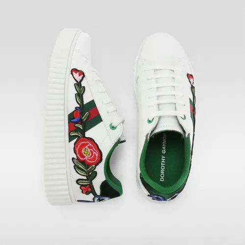 Tenis Bordado Blanco Dama Mujer Calzado Dorothy Gaynor Env o gratis