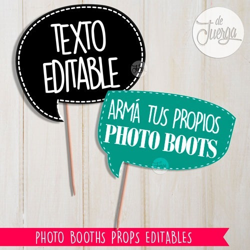 Photo Booth Imprimible - Editables - Props - Nuevos!