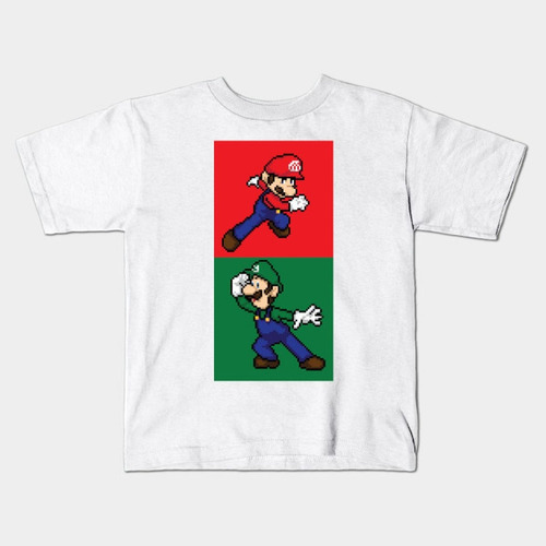 Remera Blanca Bichos Niño Niña Adulto Mario Bros C 3