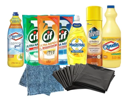 Combo Kit Limpieza & Desinfección Del Hogar 9 Productos