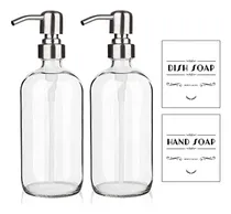 Comprar Dos Dispensadores De Jabón En Cristal  - Para Cocina Y Baño,