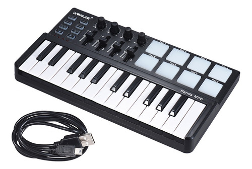 Mini Teclado Midi Worlde Panda De 25 Teclas Con Puerto Usb