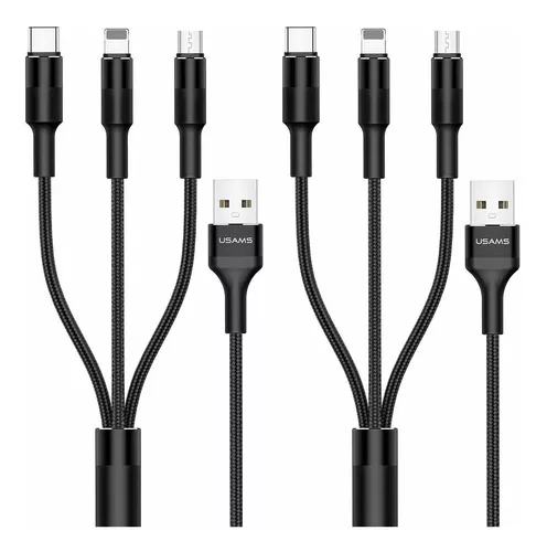 Cable Cargador Multiple Usb Usams Para Celular Y Mas 2-pack