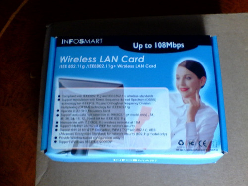 Imagen 1 de 4 de Tarjeta Y Antena Wifi Pci Inalàmbrica 108 Mbps
