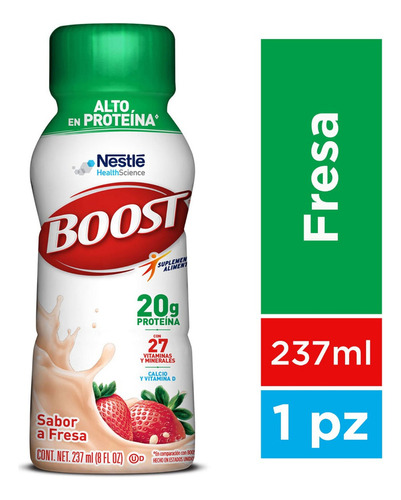 Suplemento Alimenticio Boost Alto En Proteína Fresa 237 Ml