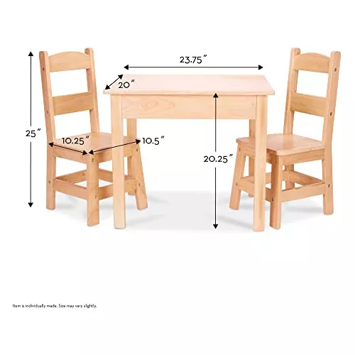 Mesa y sillas de madera Melissa & Doug, talla única , Natural