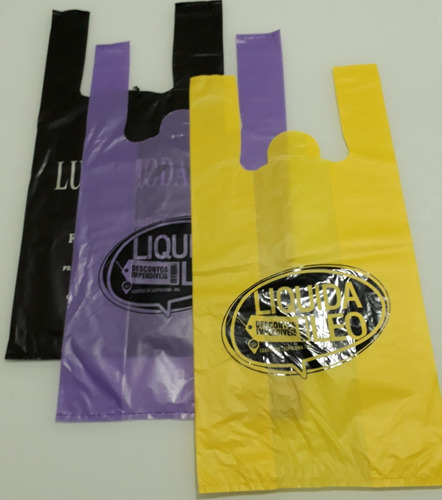 Imagem 1 de 5 de Sacolas Plásticas Personalizadas 90x100 1cor 1lado 150 Unids